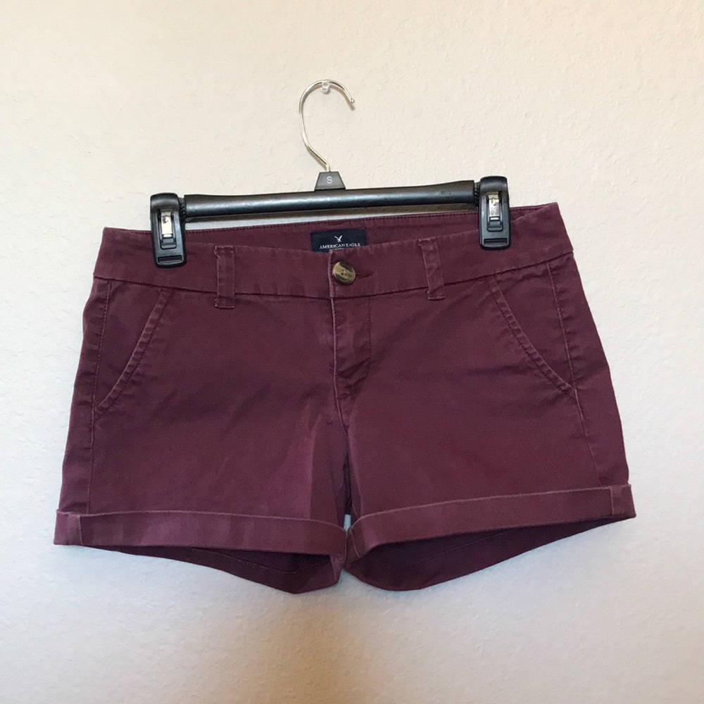 American Eagle maroon “stretch” shorts size 2